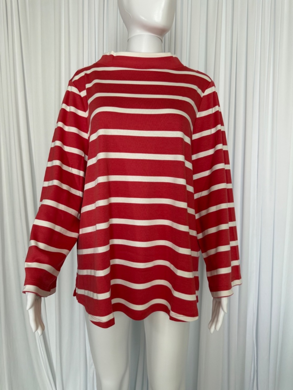 Martha Stewart Signature Coral Stripe Modal Blend Tunic Top XL NWOT - Picture 15 of 16